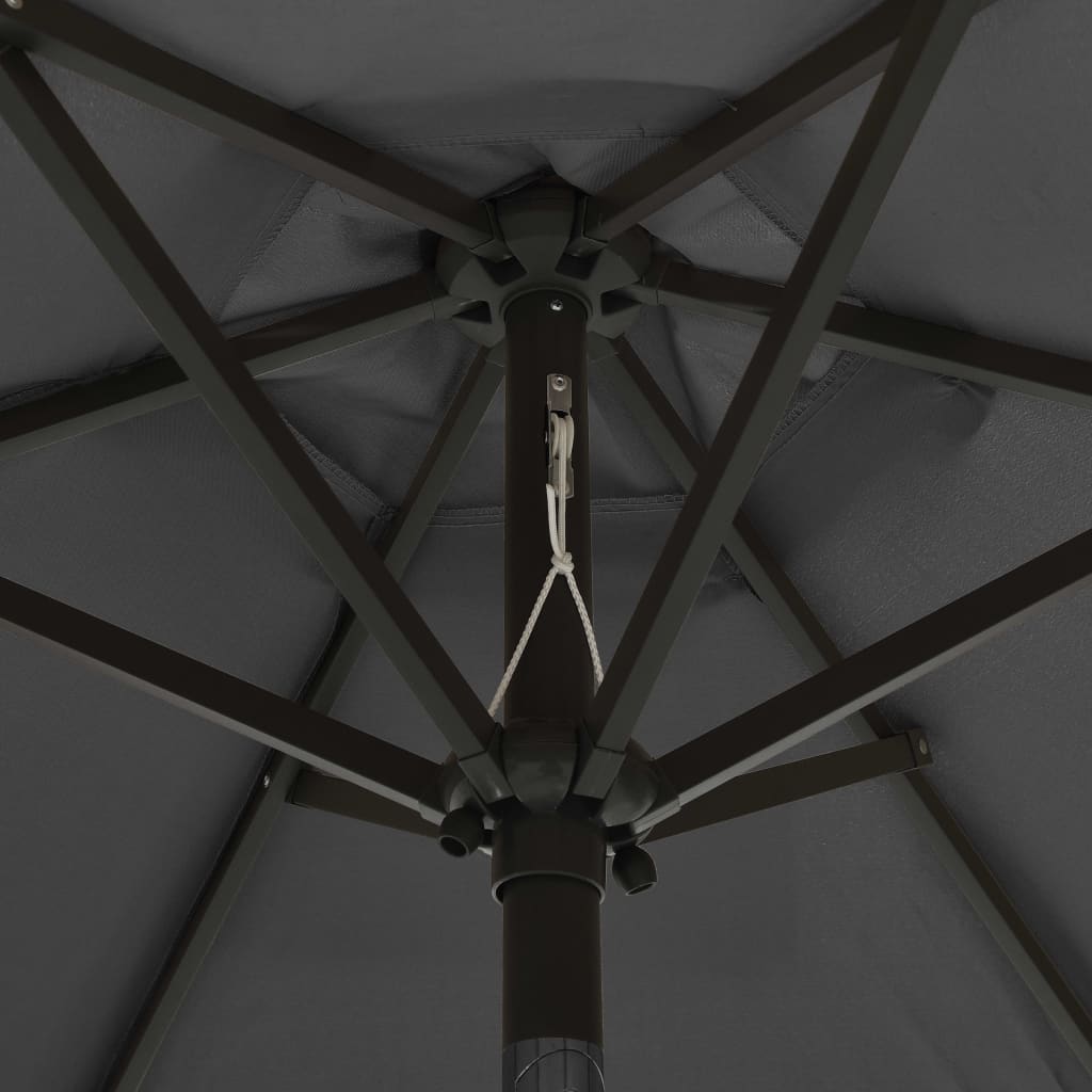 vidaXL Parasol with LED Lights Anthracite 78.7"x83.1" Aluminum