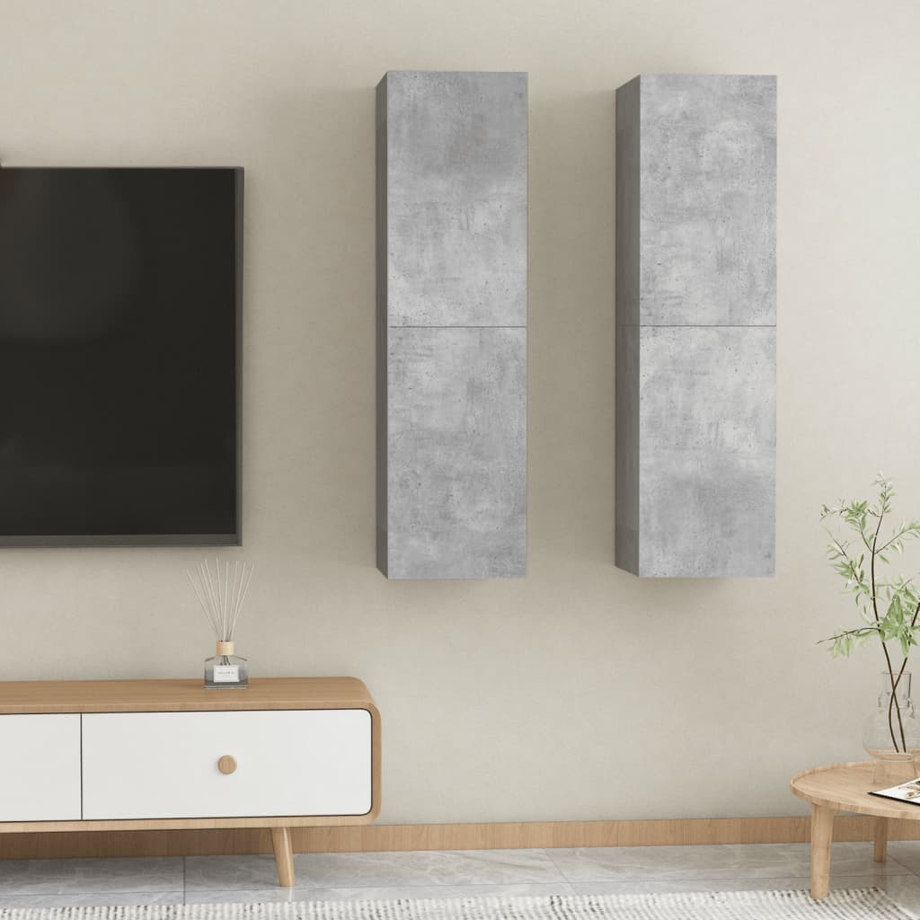 vidaXL TV Cabinets 2 pcs Concrete Gray 12"x11.8"x43.3" Chipboard