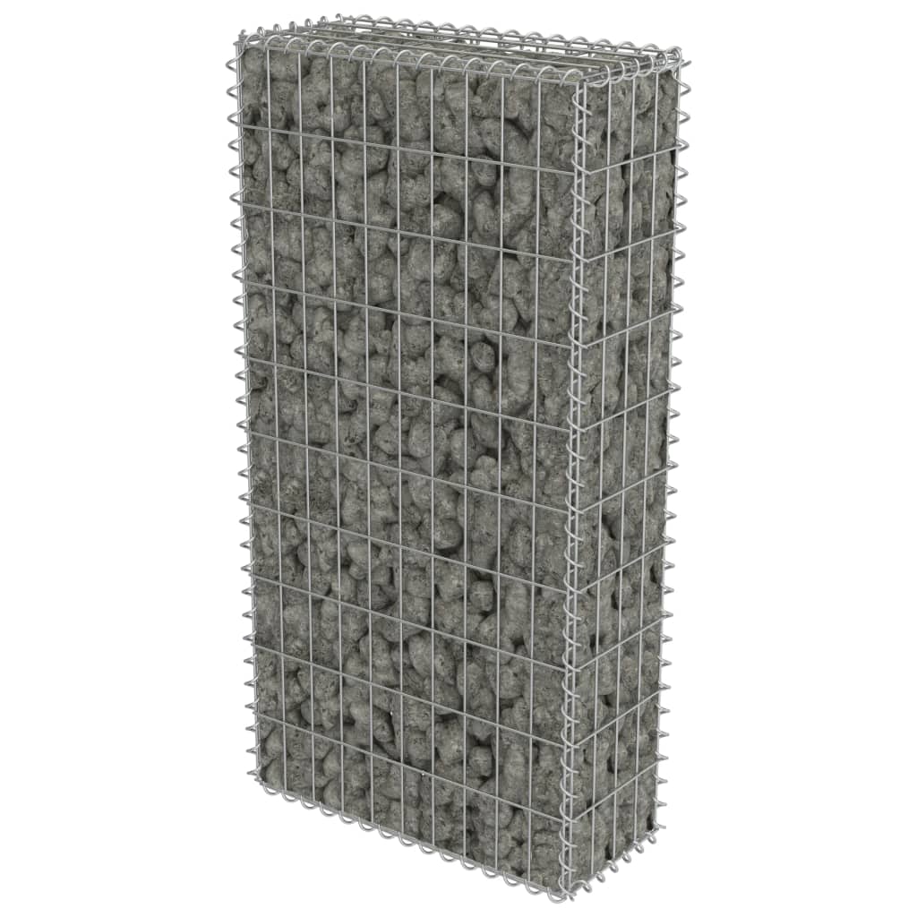 vidaXL Gabion Wall with Covers Galvanized Steel 19.7"x7.78"x39.4"