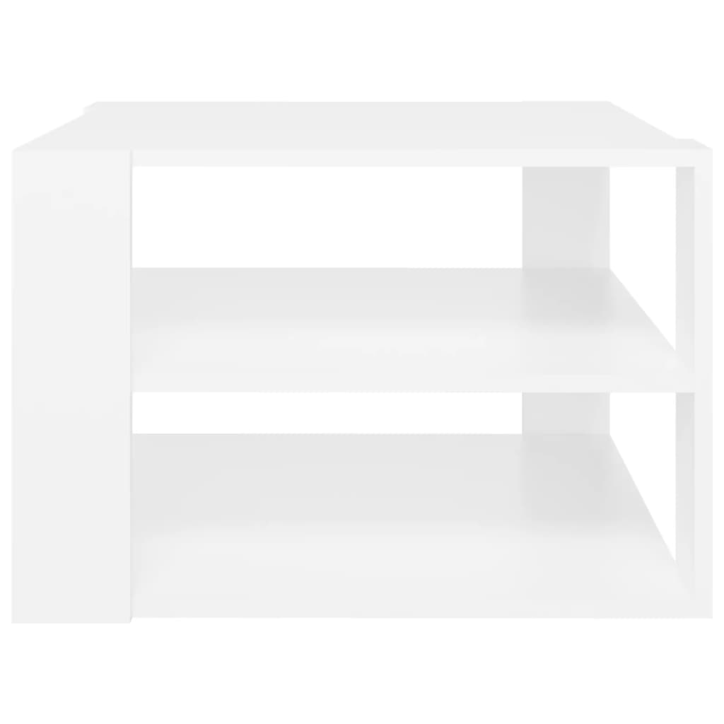 vidaXL Coffee Table White 23.6"x23.6"x15.7" Engineered Wood