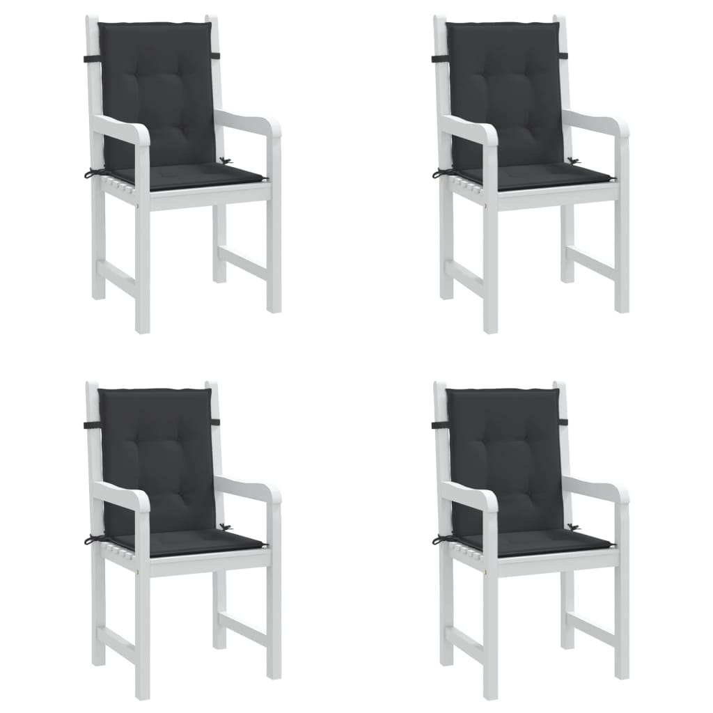 vidaXL Garden Chair Cushions 4 pcs Black 39.4"x19.7"x1.2"