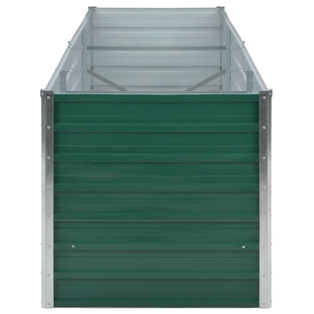 vidaXL Garden Raised Bed Galvanized Steel 94.5"x31.5"x31.3" Green
