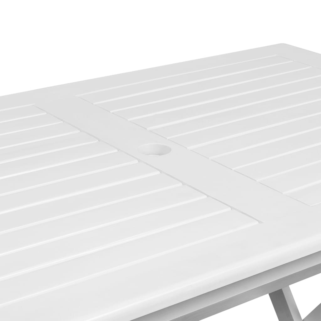 vidaXL Patio Table White 47.2"x27.6"x29.5" Solid Acacia Wood