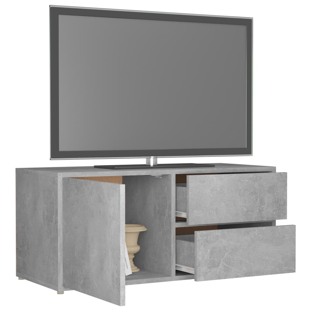 vidaXL TV Cabinet Concrete Gray 31.5"x13.4"x14.2" Engineered Wood