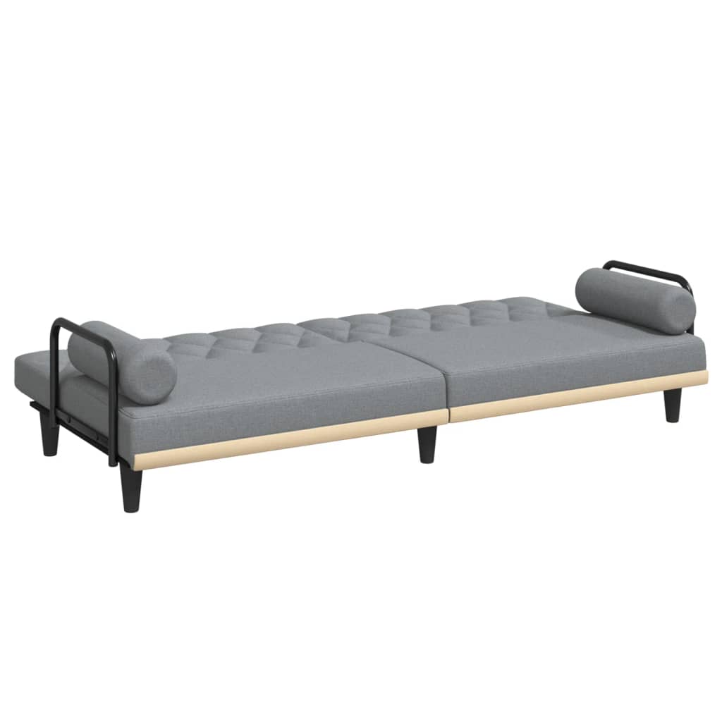 vidaXL Sofa Bed with Armrests Light Gray Fabric