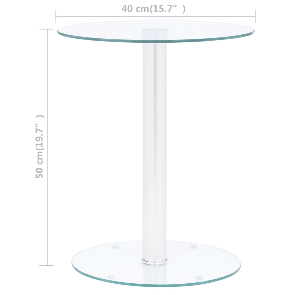 vidaXL Coffee Table Transparent 15.7" Tempered Glass