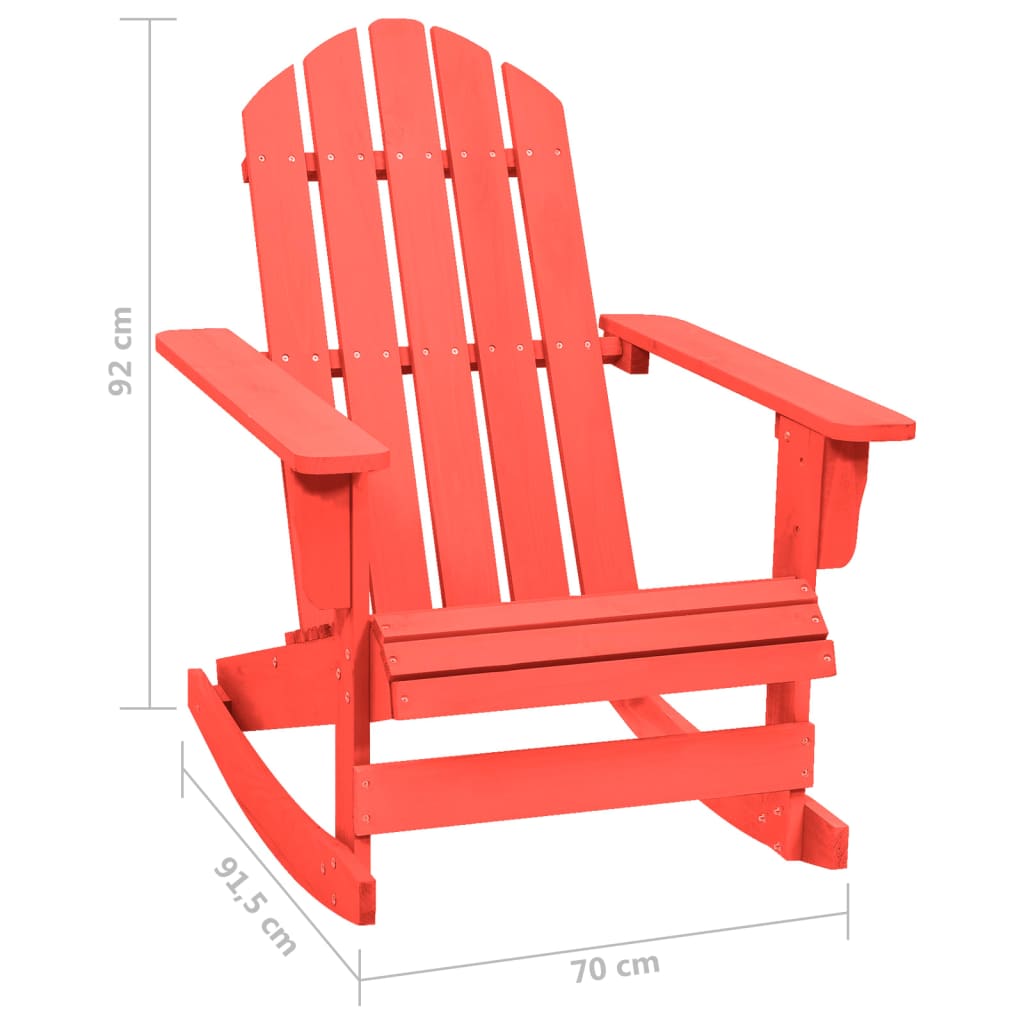 VidaXL 2-Seater Patio Adirondack Chair&Ottoman Fir Wood Red, 47 "x58.1