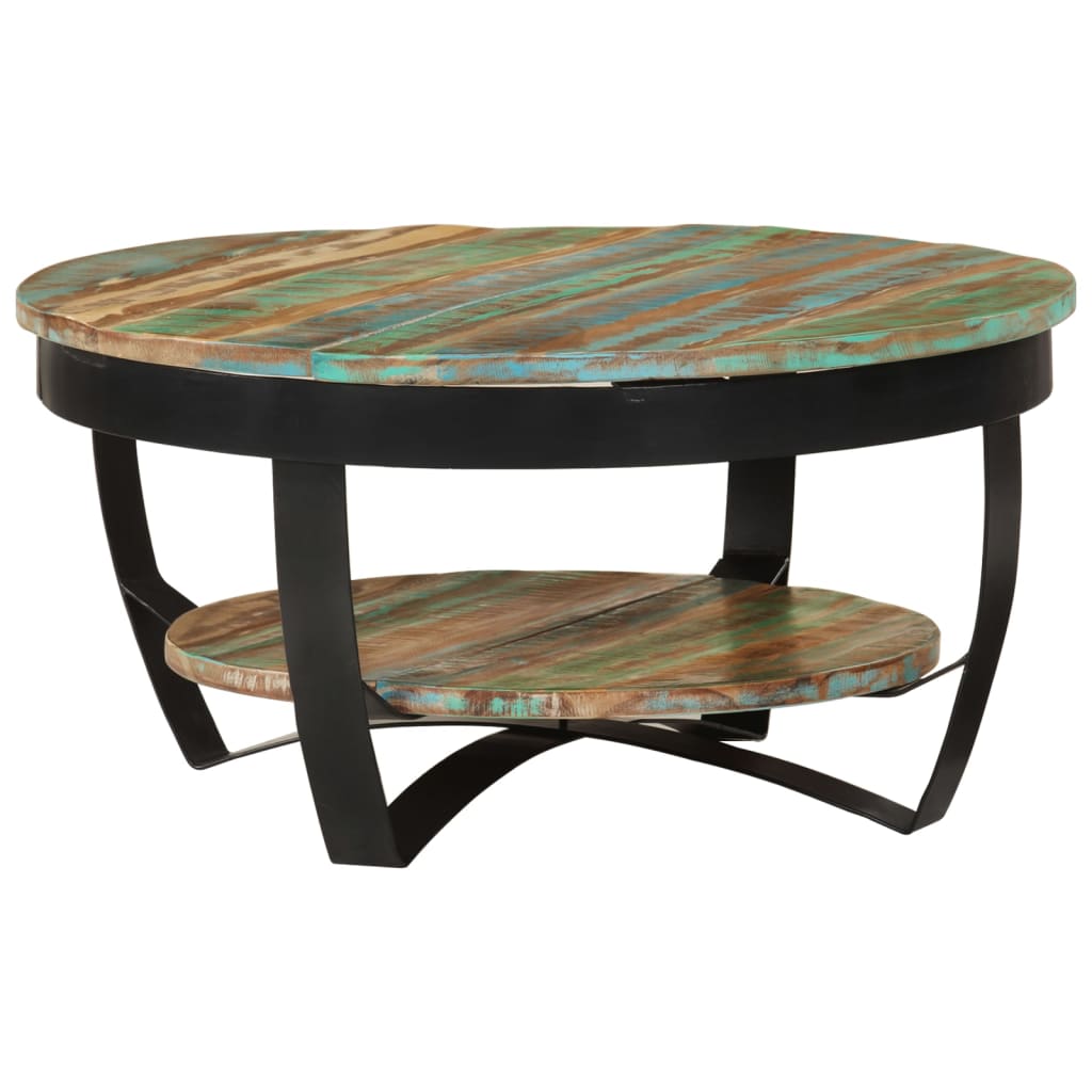 vidaXL Coffee Table Solid Reclaimed Wood 25.6"x12.6"
