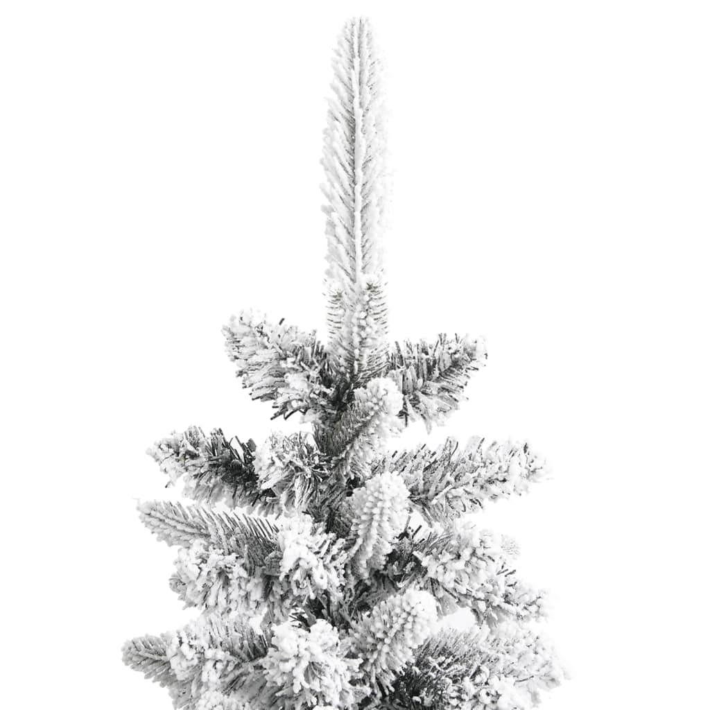 vidaXL Artificial Slim Christmas Tree with Flocked Snow 4 ft PVC&PE