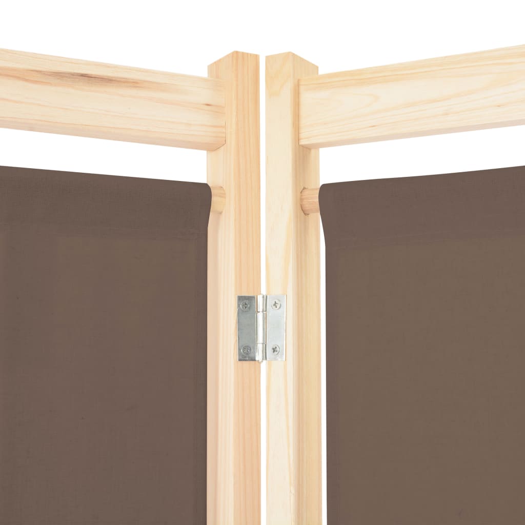 vidaXL 3-Panel Room Divider Brown 47.2"x66.9"x1.6" Fabric