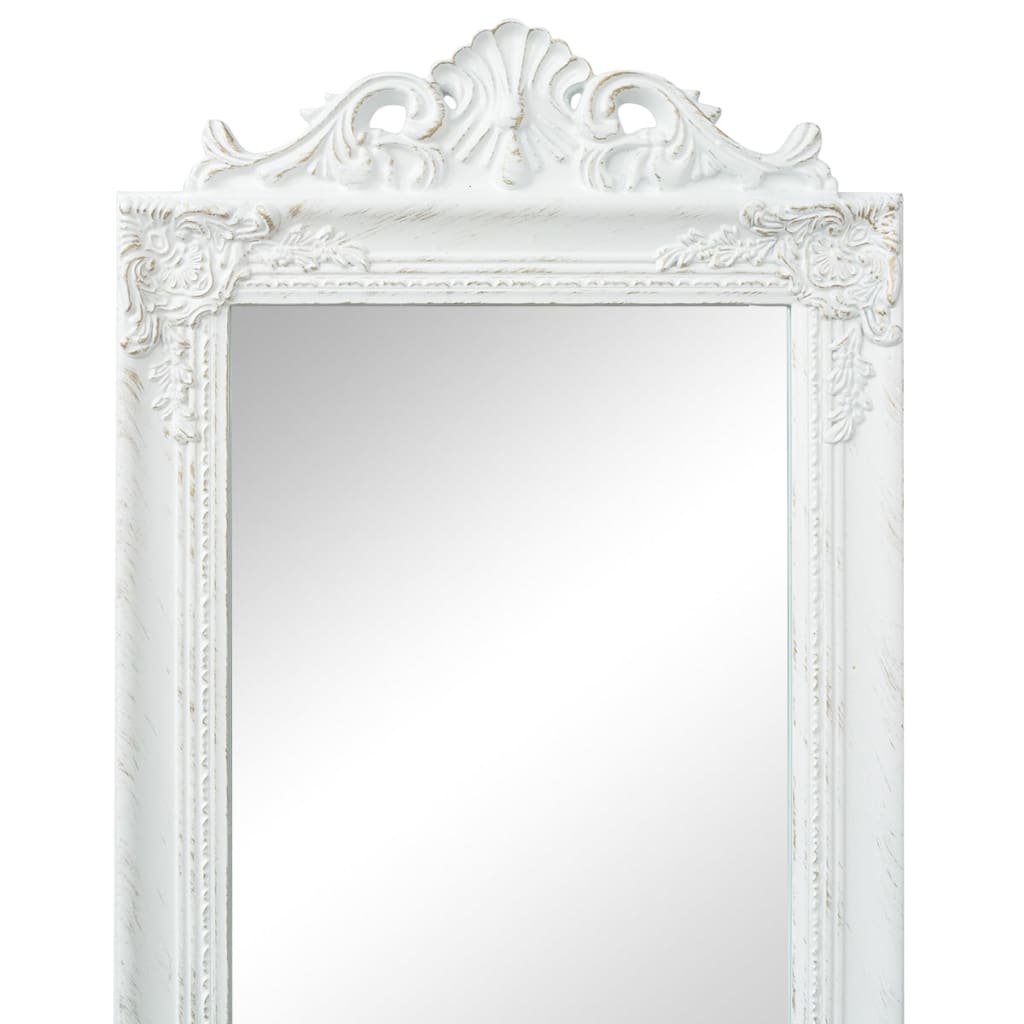 vidaXL Free-Standing Mirror Baroque Style 63"x15.7" White