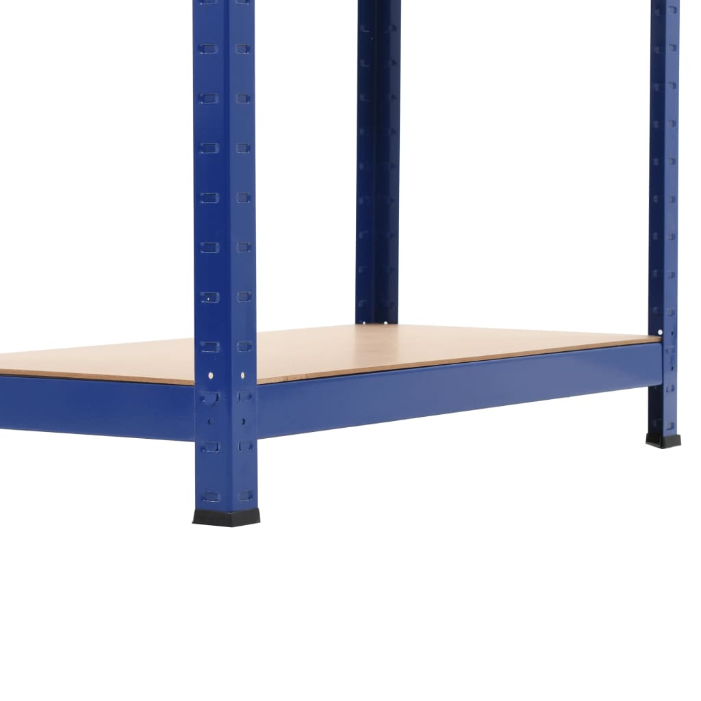 vidaXL 4-Layer Storage Shelf Blue Steel&Engineered Wood