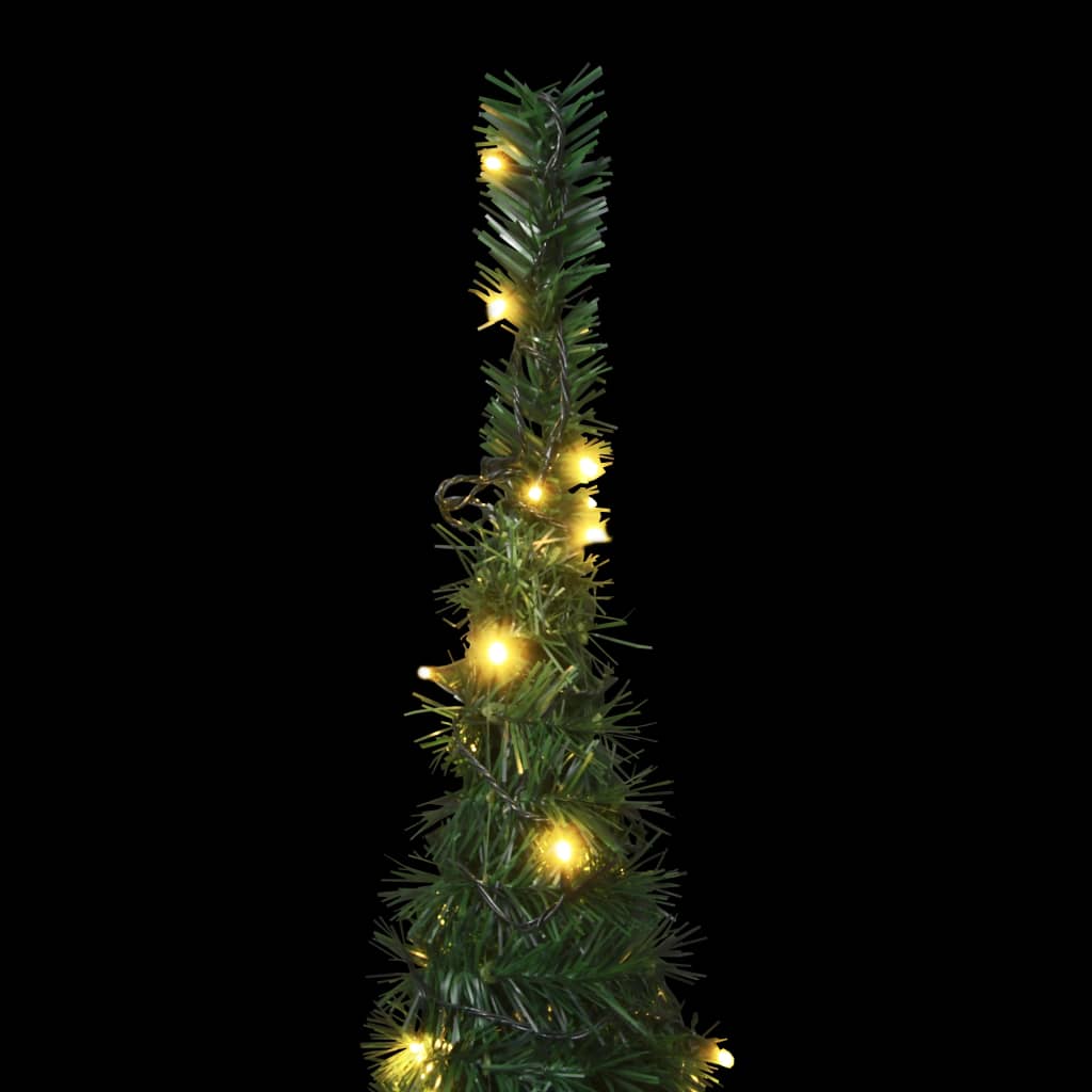 vidaXL Pop-up String Artificial Pre-lit Christmas Tree Green 6 ft