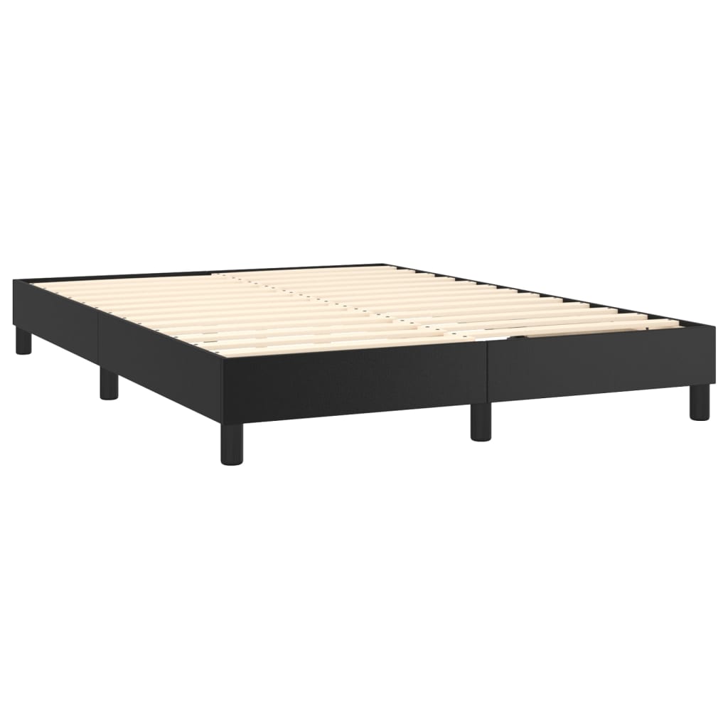 vidaXL Box Spring Bed with Mattress Black 59.8"x79.9" Queen Faux Leather
