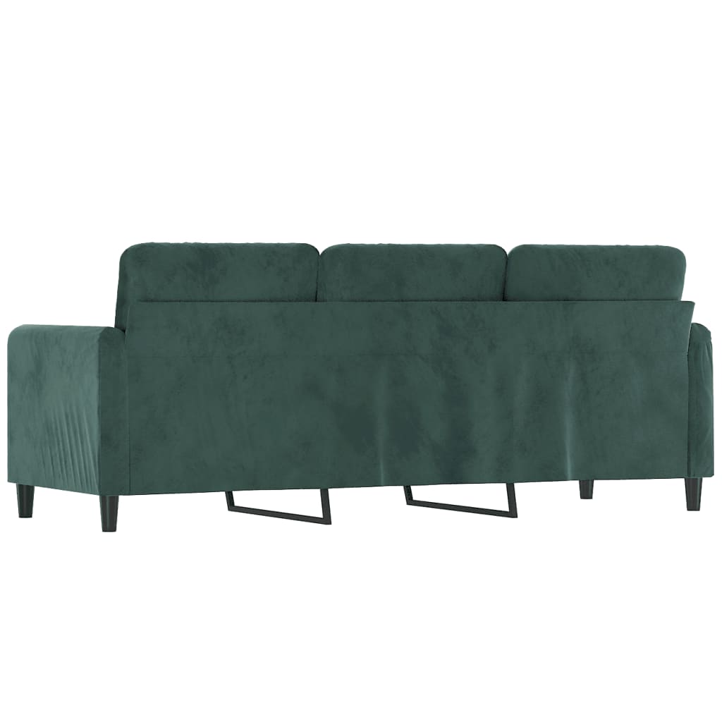 vidaXL 3-Seater Sofa Dark Green 70.9" Velvet