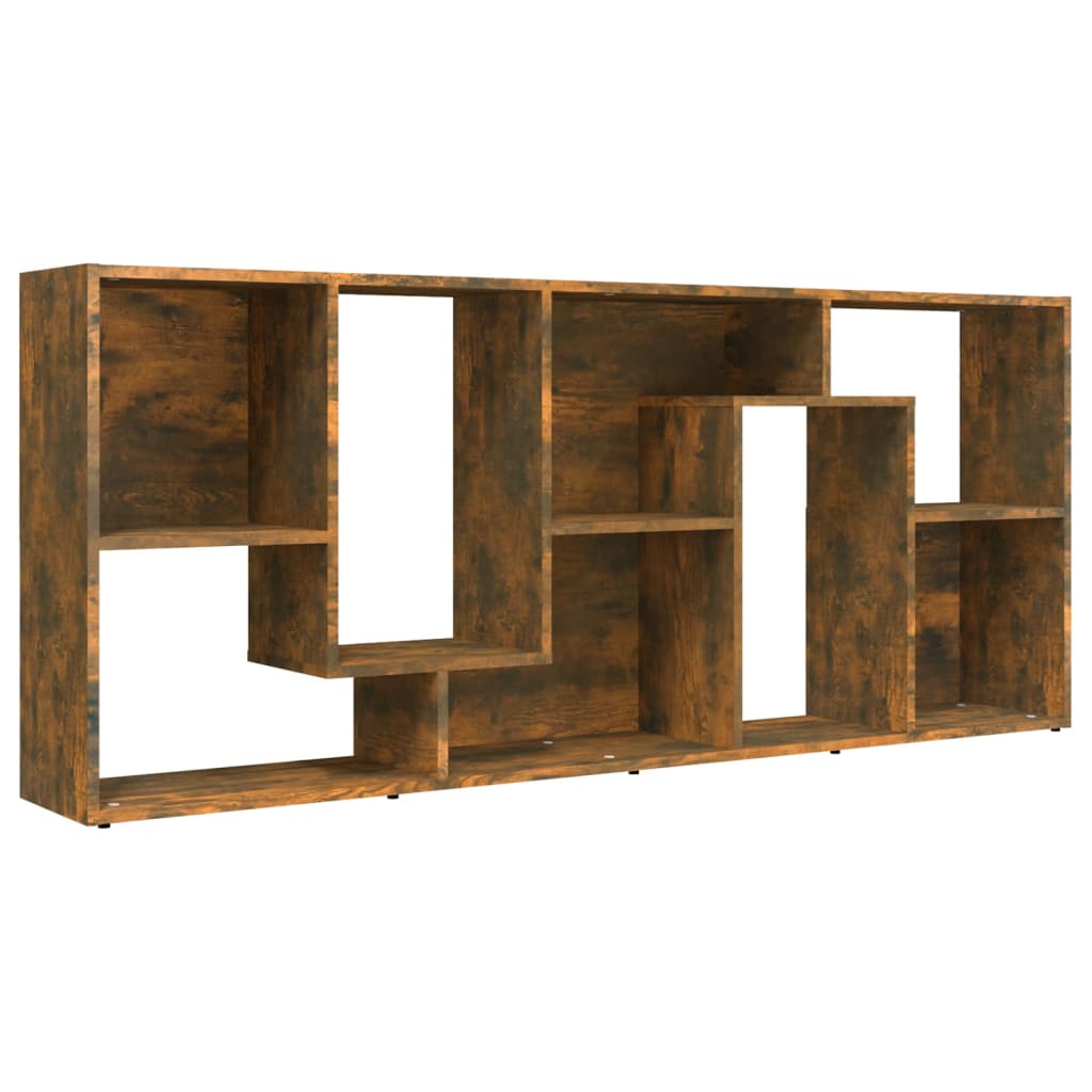 vidaXL Book Cabinet Smoked Oak 26.4"x9.4"x63.4" Engineered Wood