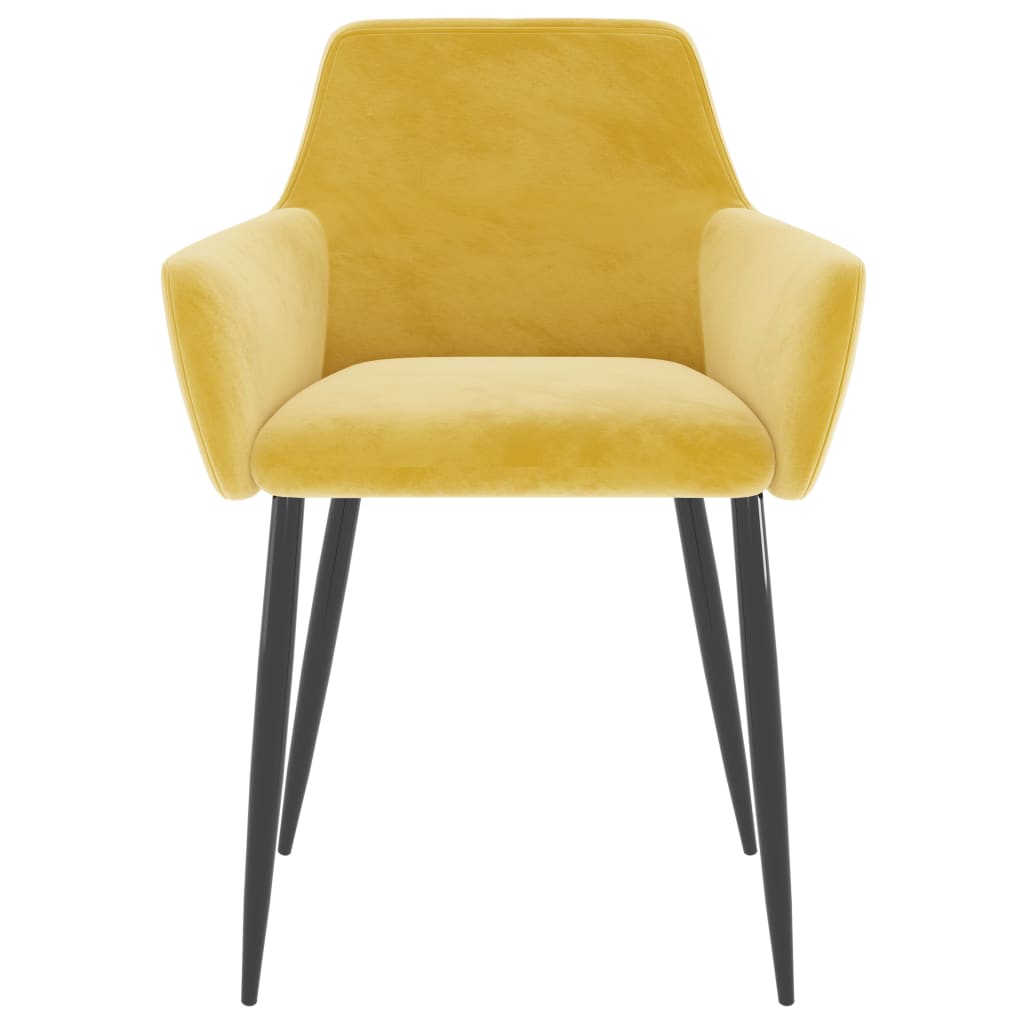 vidaXL Dining Chairs 6 pcs Mustard Yellow Velvet