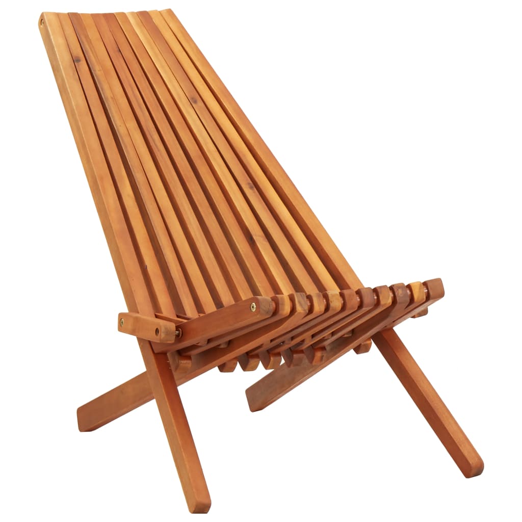 vidaXL Folding Patio Lounge Chairs 2 pcs Solid Acacia Wood