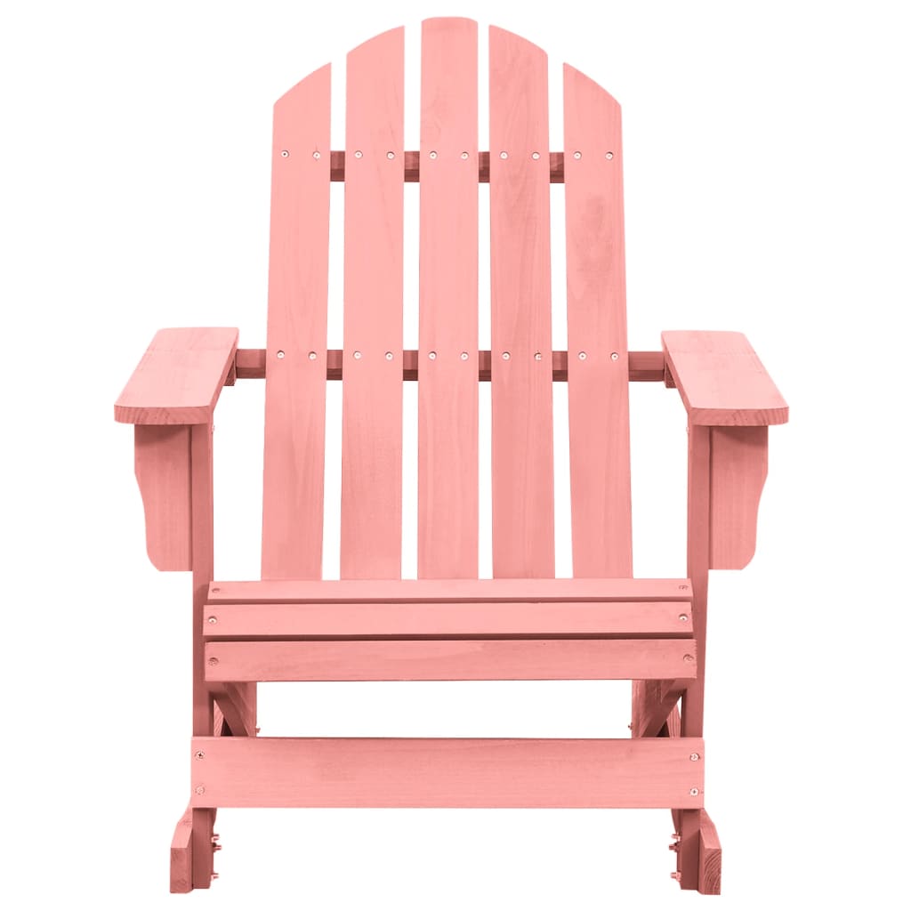 vidaXL Patio Adirondack Rocking Chair Solid Fir Wood Pink