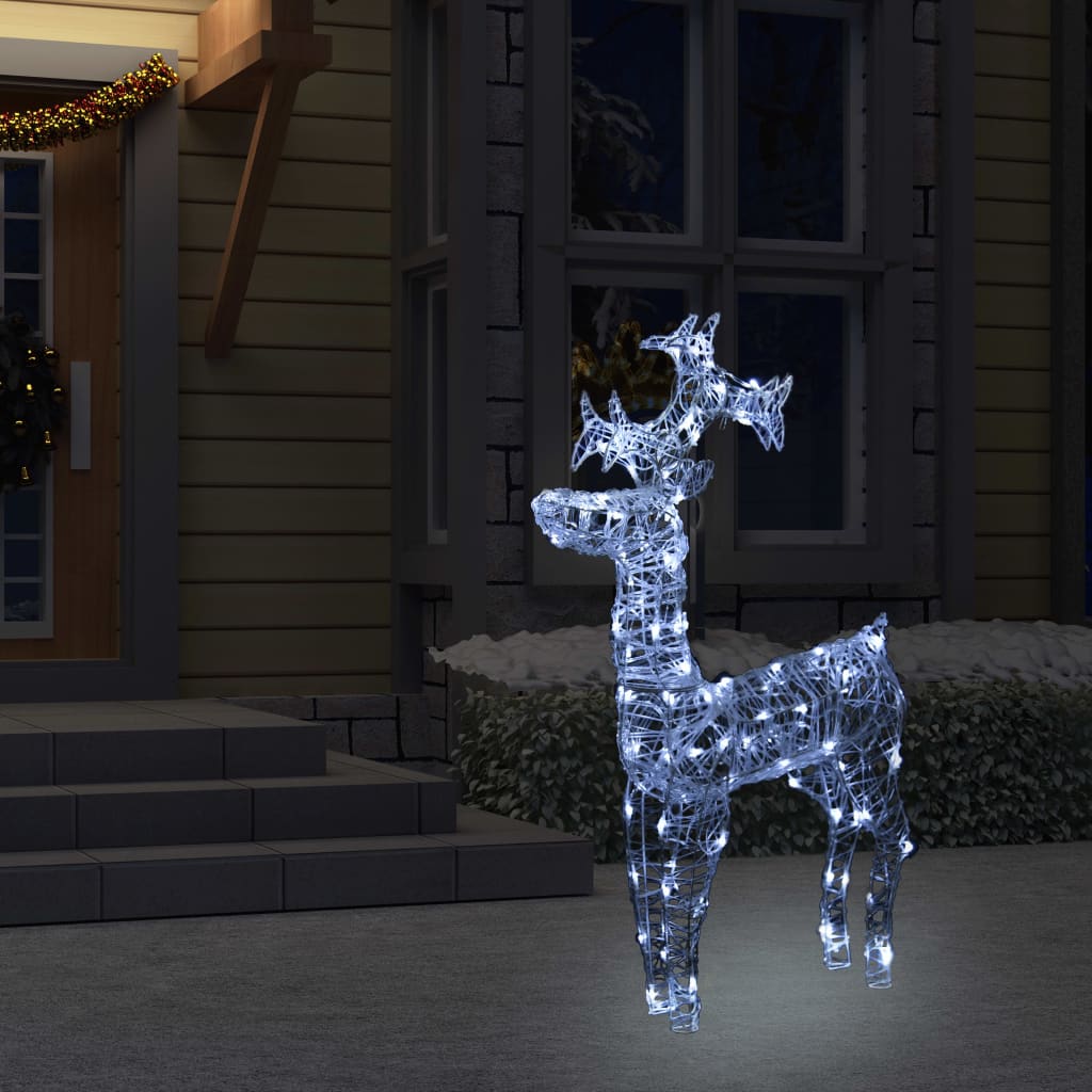 vidaXL Reindeer Christmas Decoration 90 LEDs 23.6"x6.3"x39.4" Acrylic