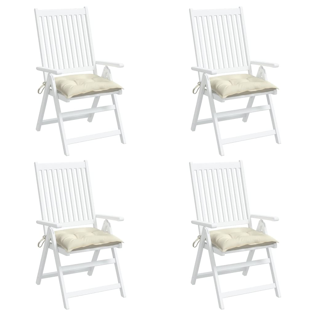 vidaXL Chair Cushions 4 pcs Cream White 19.7"x19.7"x2.8" Fabric