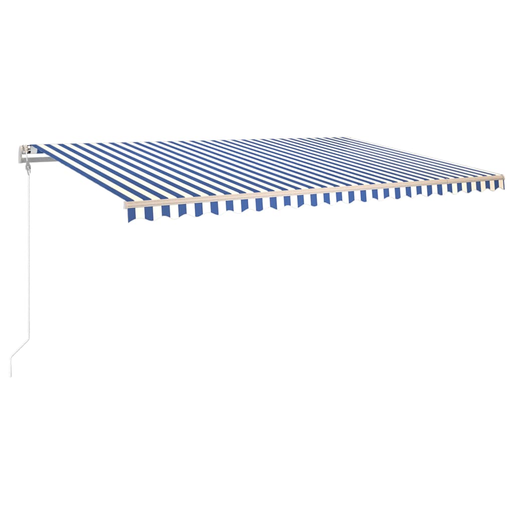 vidaXL Automatic Retractable Awning 196.9"x118.1" Blue and White