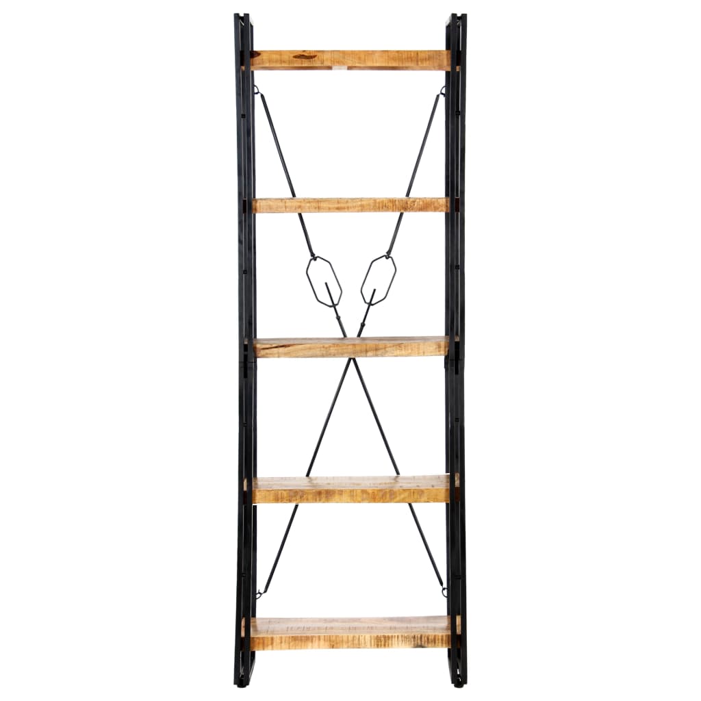 vidaXL 5-Tier Bookcase 23.6"x11.8"x70.9" Solid Mango Wood