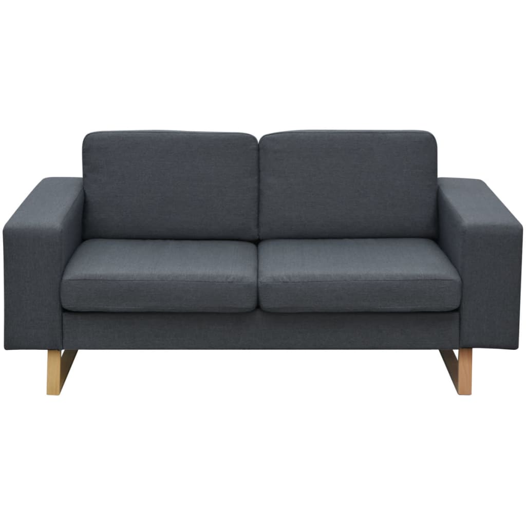 vidaXL 2-Seater Sofa Fabric Dark Gray