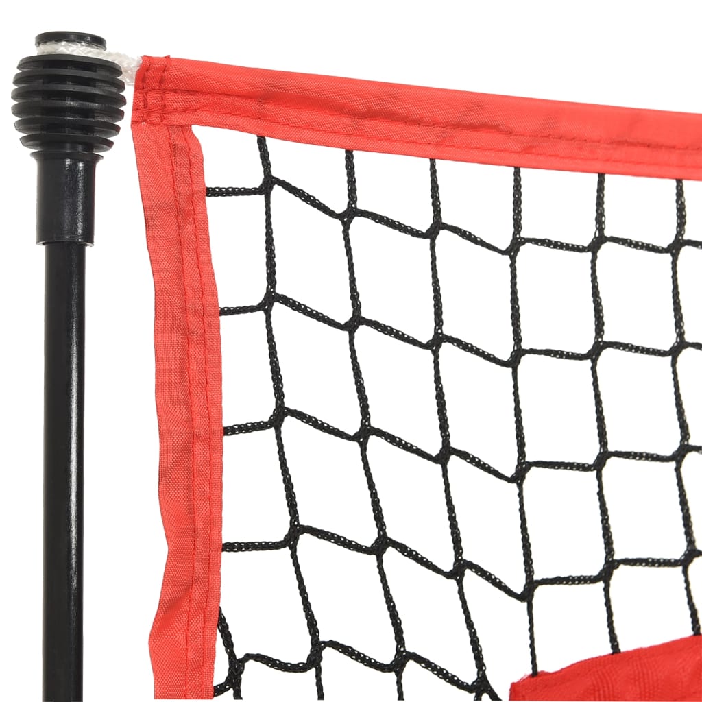 vidaXL Portable Baseball Net Black and Red 72"x41.3"x72" Polyester