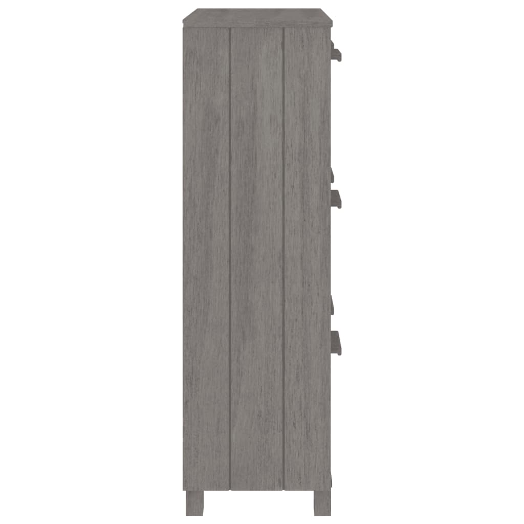 vidaXL Shoe Cabinet Light Gray 23.4"x13.8"x46.1" Solid Wood Pine