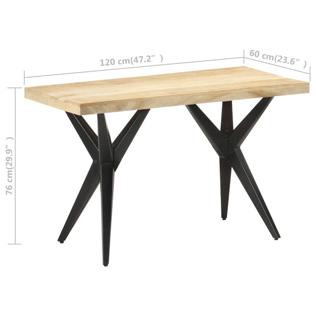 vidaXL Dining Table 47.2"x23.6"x29.9" Solid Mango Wood