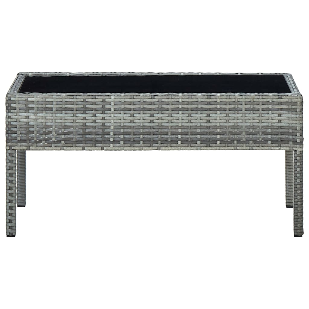 vidaXL Patio Table Gray 29.5"x15.7"x14.6" Poly Rattan