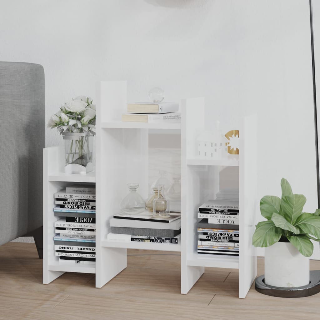 vidaXL Side Cabinet High Gloss White 23.6"x10.2"x23.6" Engineered Wood