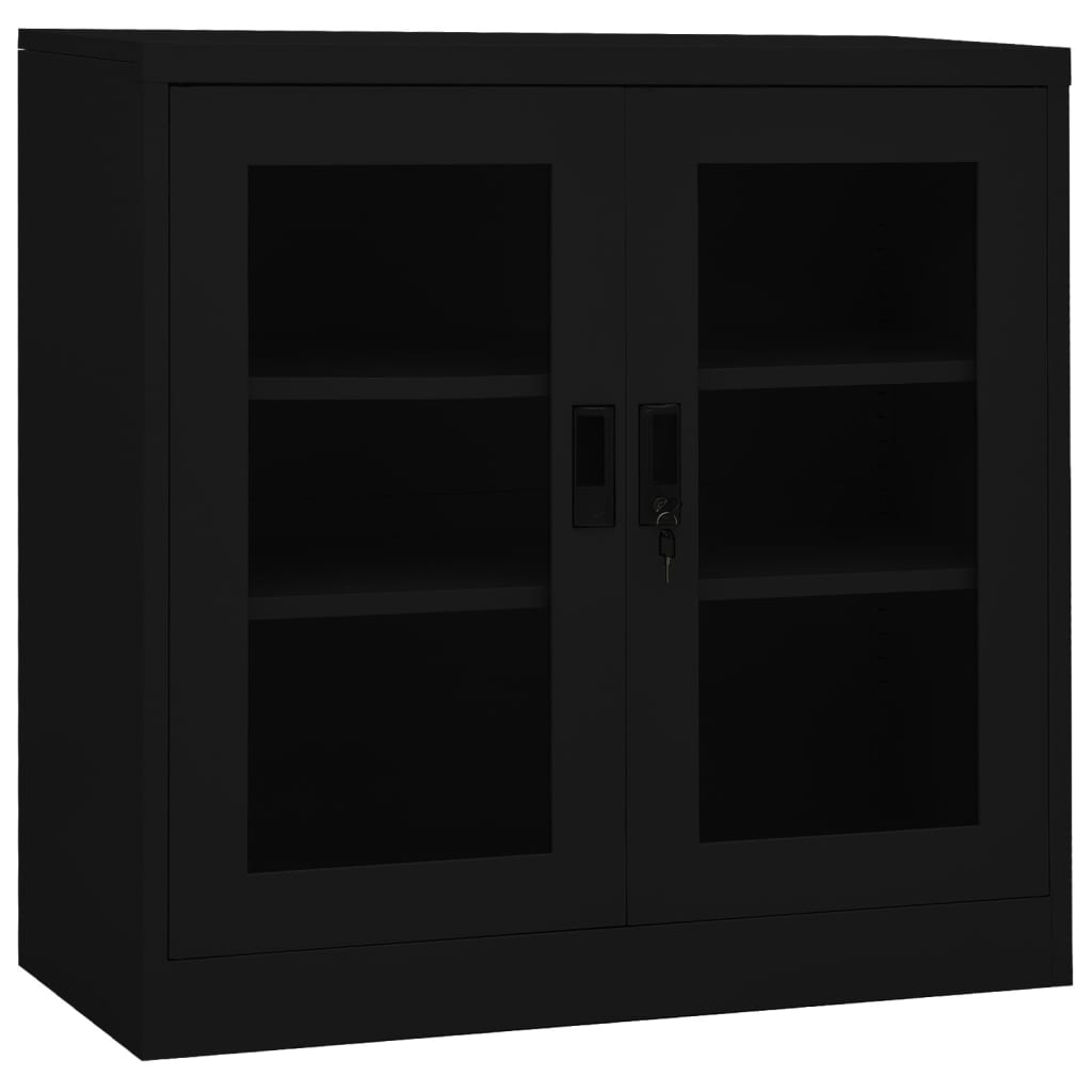 vidaXL Office Cabinet Black 35.4"x15.7"x35.4" Steel