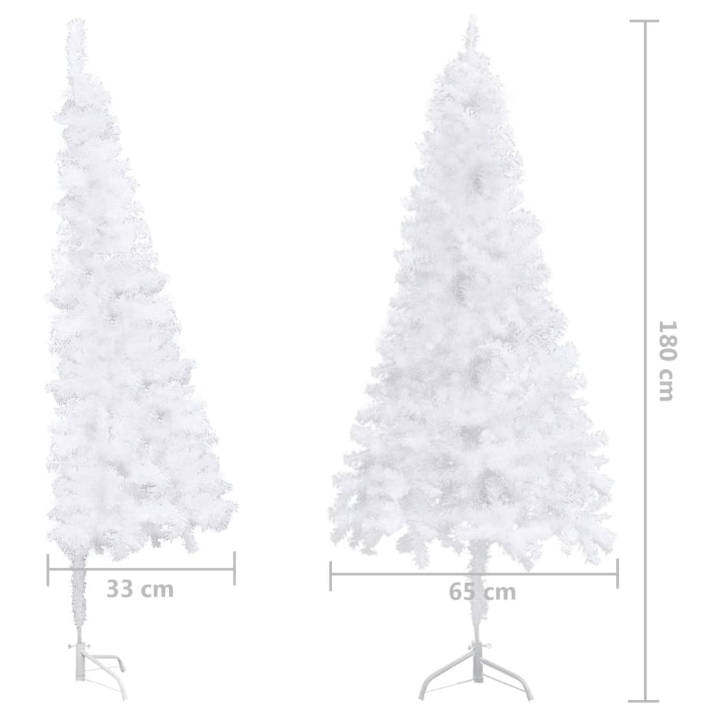 vidaXL Corner Artificial Christmas Tree White 6 ft PVC