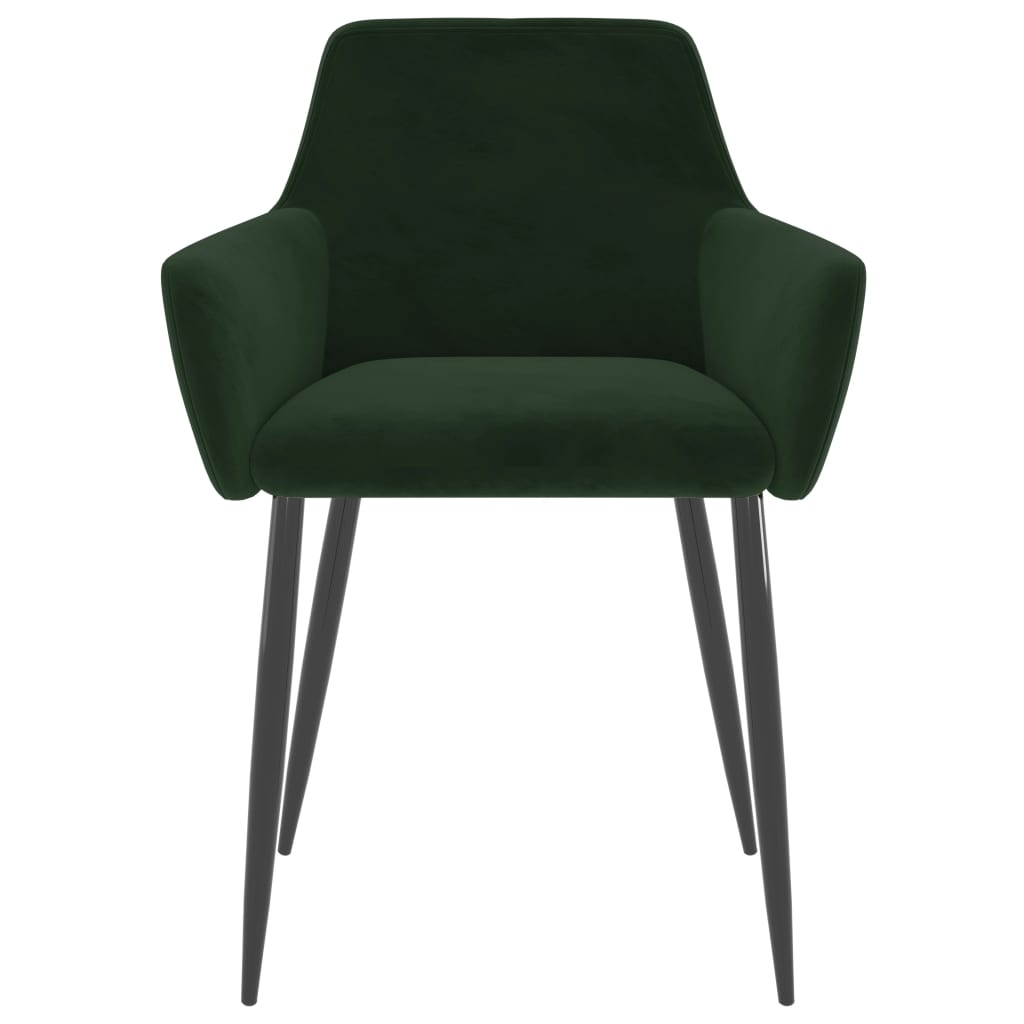 vidaXL Dining Chairs 4 pcs Dark Green Velvet
