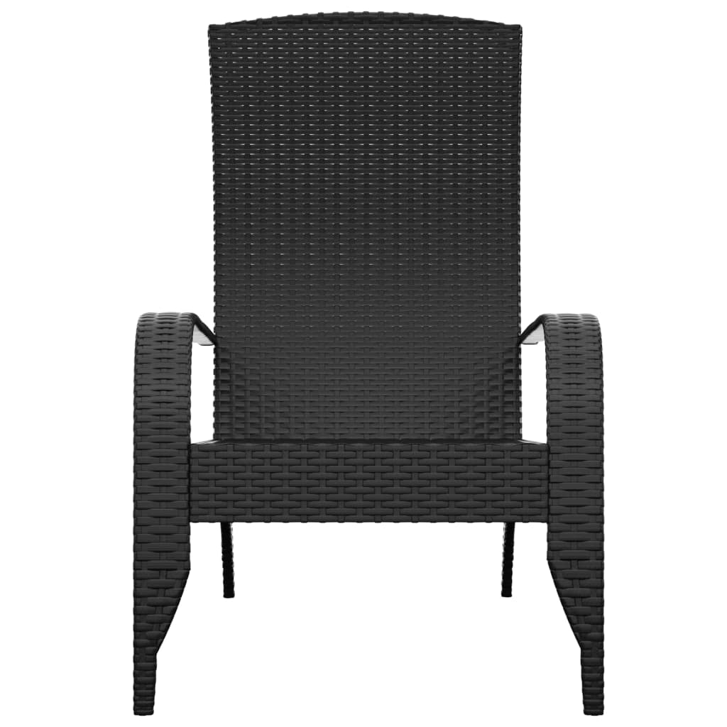 vidaXL Patio Adirondack Chair Black Poly Rattan