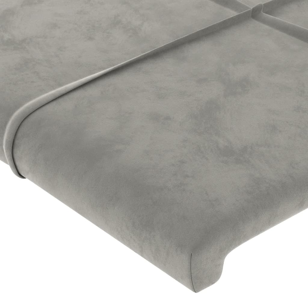 vidaXL Headboard with Ears Light Gray 64.2"x9.1"x46.5"/50.4" Velvet