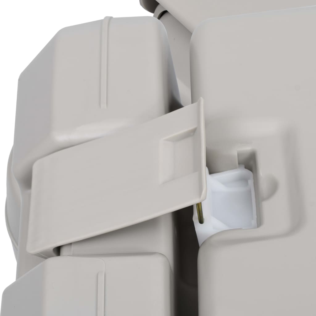 vidaXL Portable Camping Toilet Gray 2.6+2.6 gal