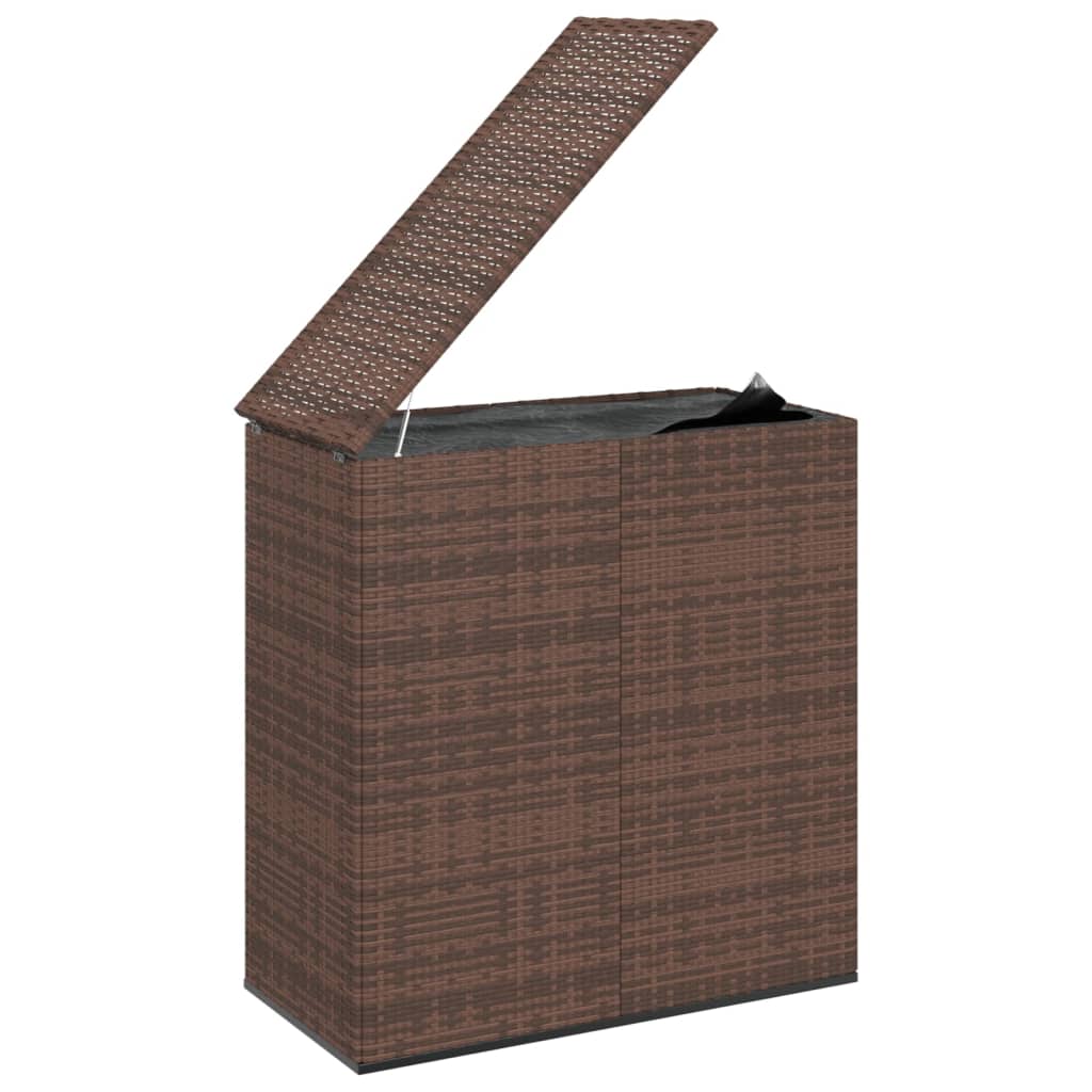 vidaXL Patio Cushion Box PE Rattan Brown