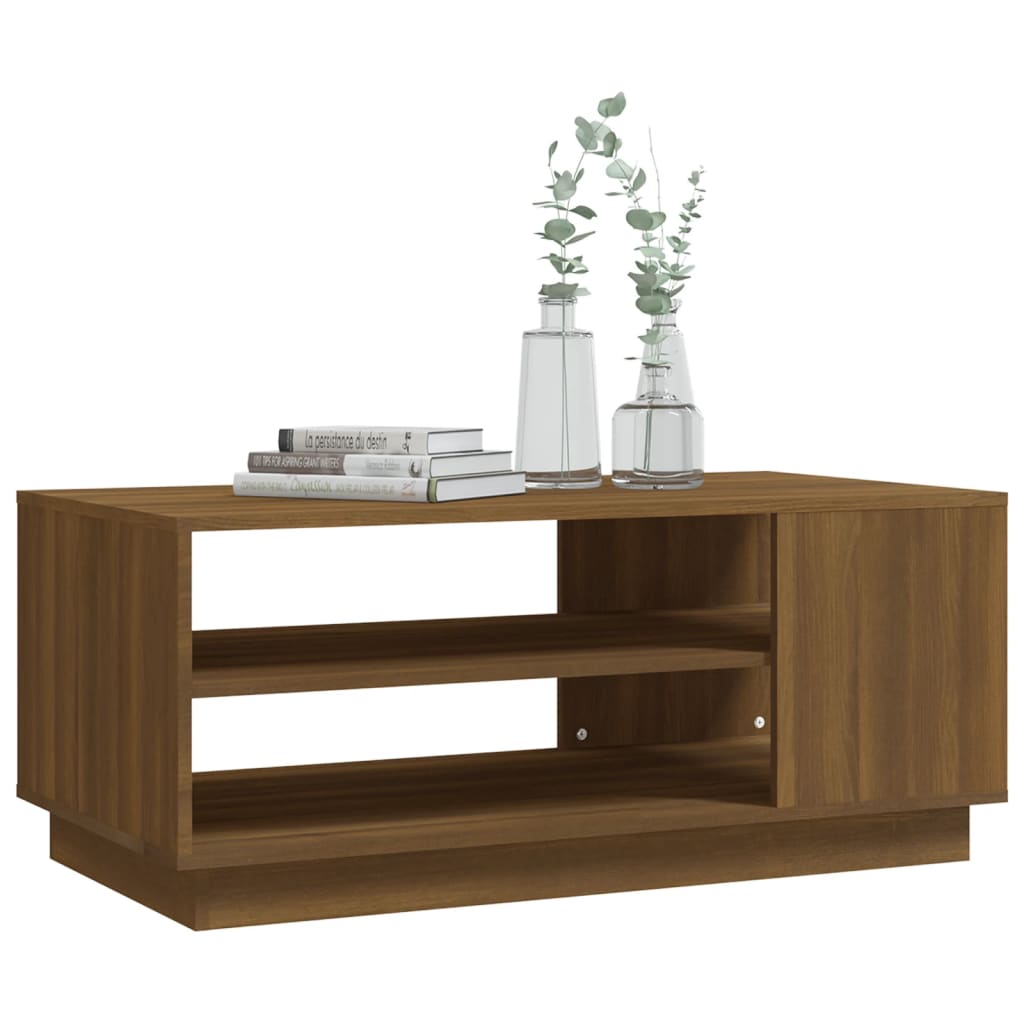 vidaXL Coffee Table Brown Oak 40.2"x21.7"x16.9" Engineered Wood