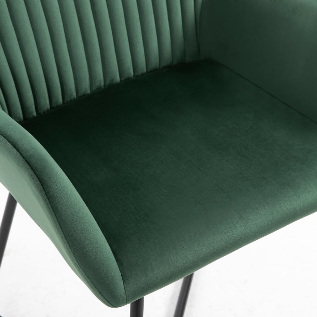 vidaXL Dining Chairs 2 pcs Green Velvet