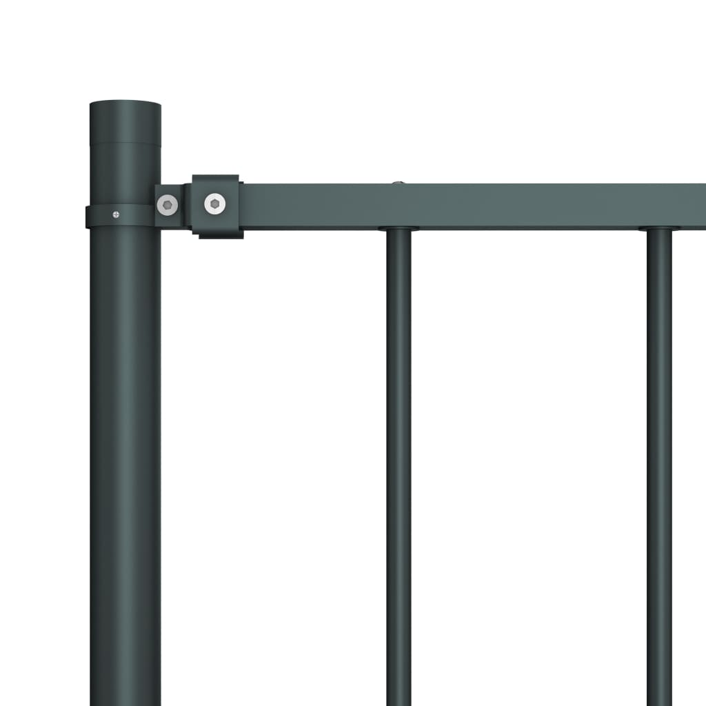 vidaXL Fence Panel with Posts Powder-coated Steel 5.6'x3.3' Anthracite
