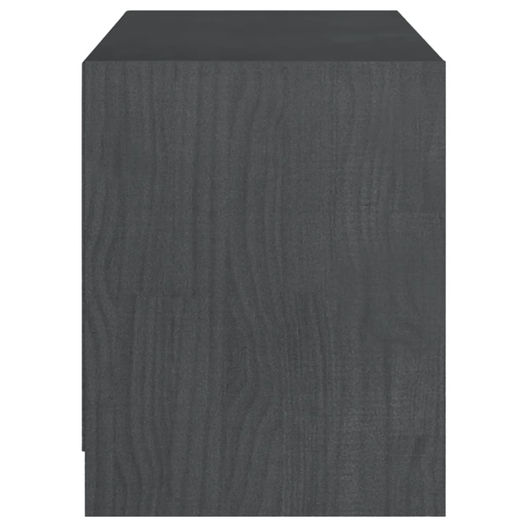 vidaXL TV Stand Gray 40.9"x13"x16.1" Solid Wood Pine