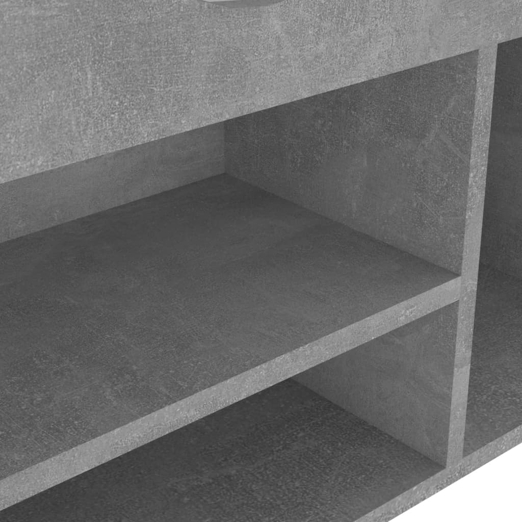 vidaXL Shoe Bench with Cushion Concrete Gray 40.9"x11.8"x19.3" Chipboard