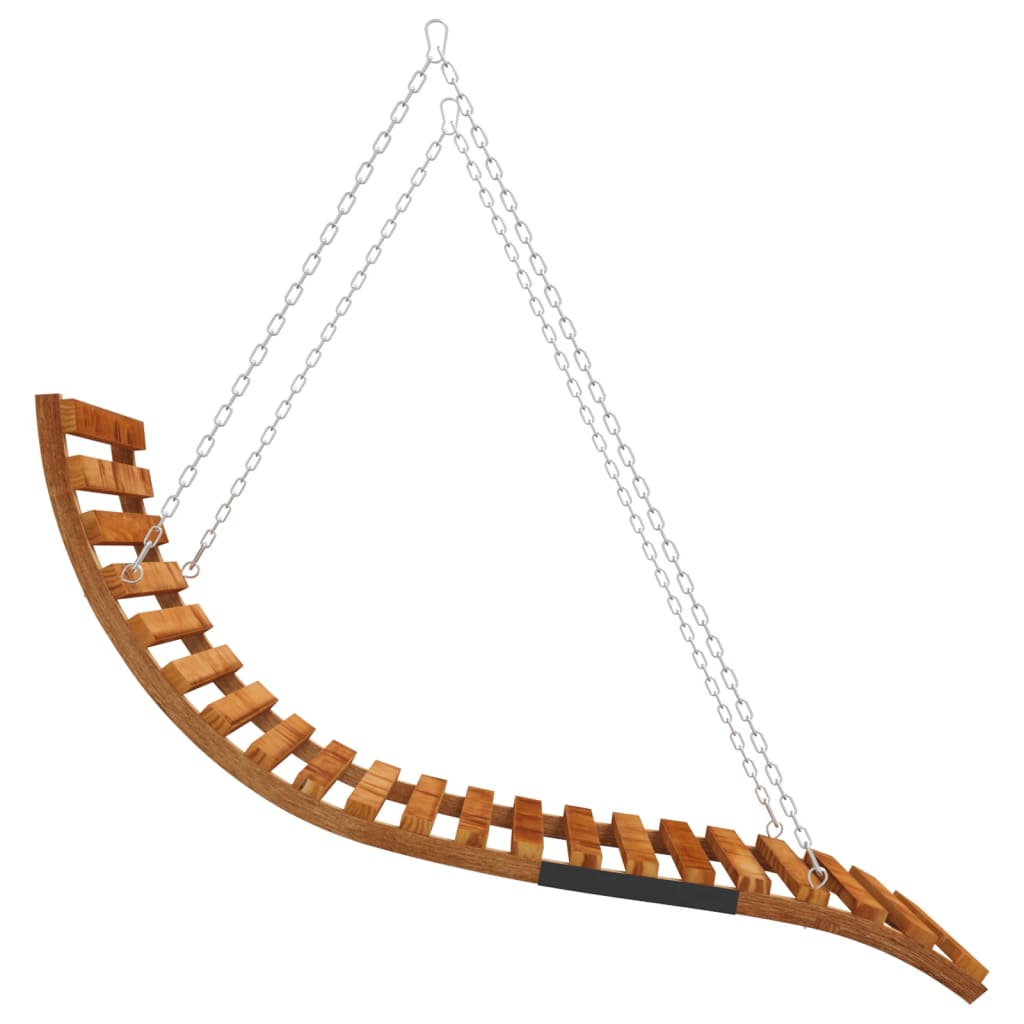 vidaXL Swing Bed Solid Bent Wood with Teak Finish 45.3"x57.9"x18.1"