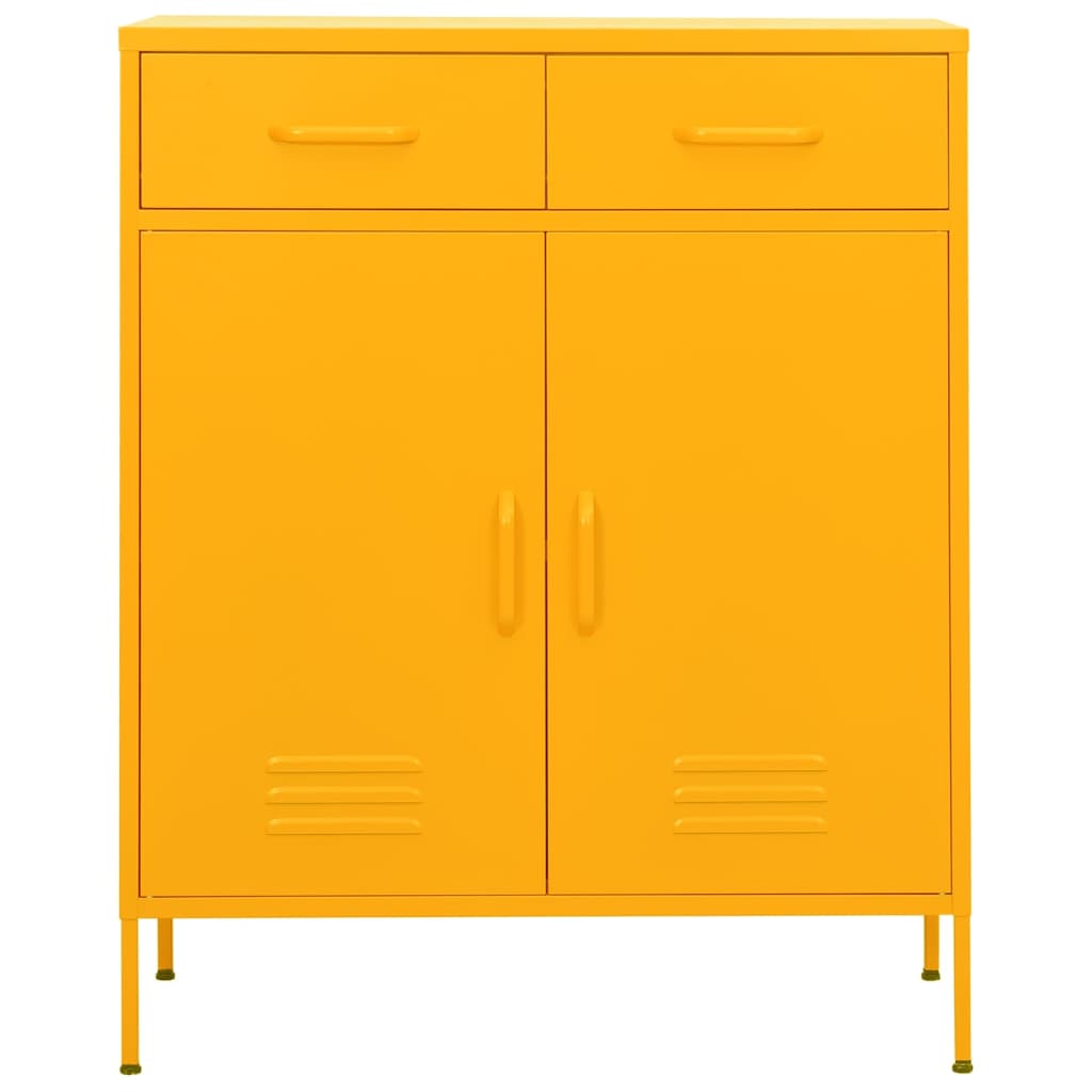 vidaXL Storage Cabinet Mustard Yellow 31.5"x13.8"x40" Steel