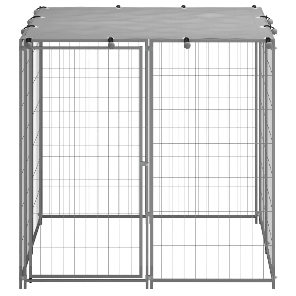 vidaXL Dog Kennel Silver 43.3"x43.3"x43.3" Steel