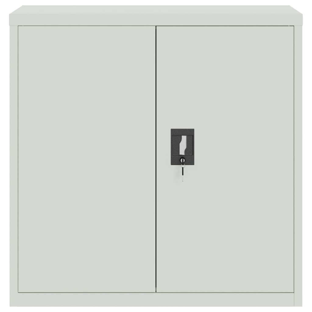 vidaXL Office Cabinet with 2 Doors Gray 35.4” Steel
