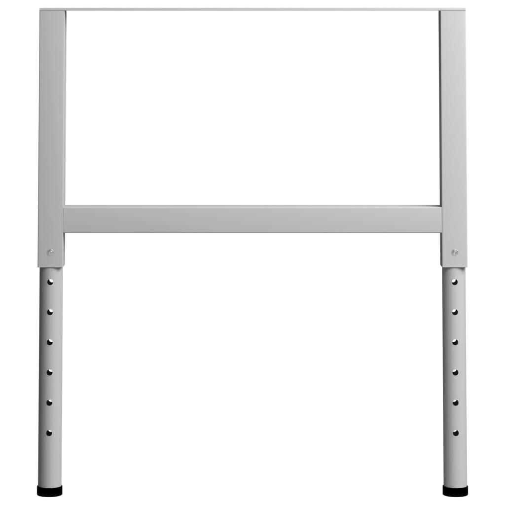 vidaXL Adjustable Work Bench Frames 2 pcs Metal 33.5"x(27.2"-37.6") Gray
